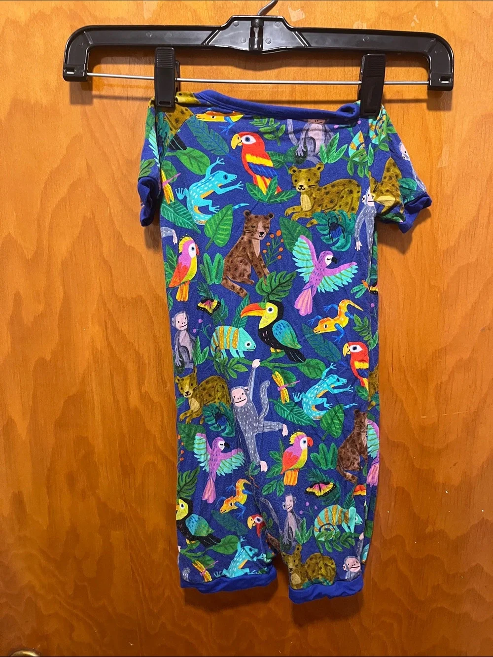 Little Sleepies Blue Tropical Animal Print Shortie Sleeper